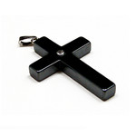 Men's Stylish Black Hematite Cross CZ Pendant