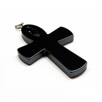 Men's Prime Black Hematite Cross Pendant