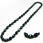 Men's Magnetic Hematite With Short Twist Beads Necklace 20"
