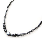 Women's Magnetic Hematite Black Prizm Necklace 18"