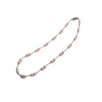 Womens Magnetic Hematite Pink Pearl Fashion Necklace 18"