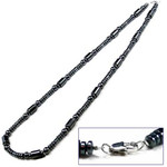 Men's Magnetic Hematite Tube Beads Sports Necklace