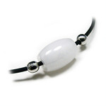 Men's White Jade Surf Surfer Leather Necklace 18"