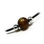 Men's Tiger's Eye Surfer Leather Necklace 18"