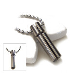 Titanium Cross Sign Cylindrical Pendant