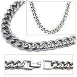 6.9mm Titanium Men's Curb Link Necklace Chain