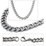 6.0mm Titanium Men's Curb Link Necklace Chain 20"