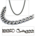 3.5mm Titanium Men's Curb Link Necklace Chain