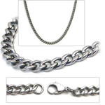 2.8mm Titanium Men's Curb Link Necklace Chain