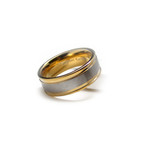 9mm Mens Tungsten Carbide Gold Wedding Band Ring