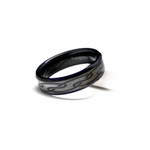 Men's Black Tungsten Engraved Celtic Band Ring