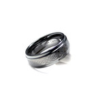 Mens Tungsten Carbide Celtic Beveled Ring Band