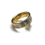 7mm Tungsten Carbide Gold Tone Cross Wedding Ring