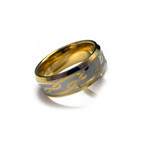 Men's Gold Tone Tungsten Carbide Engraved Celtic Ring