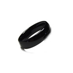 6mm His or Her Plain Black Tungsten Wedding Band Dome Ring