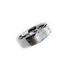 7mm Men's Tungsten Ring Wedding Band Cross Sign Platinum Color