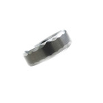 8mm Faceted Tungsten Carbide Satin Men's Wedding Ring Band