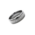 8mm Men's Tungsten Carbide Celtic Knot Ring Platinum Color