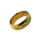 8mm Men's Tungsten Gold Tone Dome Wedding Band Ring