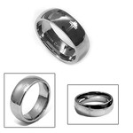 8mm Men's Tungsten Carbide Dome Cross Wedding Ring