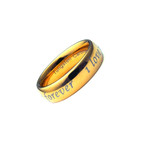 6mm Tungsten Gold Tone Dome Wedding Band Ring