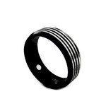 8mm Men's Black Titanium Magnetic Grooved Ring Band