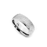 8mm Men's Wood Grain Titanium Magnetic Band Ring