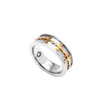 8mm Mens Gold Celtic Cross Titanium Magnetic Ring Band