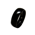 8mm Mens Black Titanium Magnetic Dome Wedding Band Ring