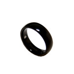 6mm Black Titanium Magnetic Dome Wedding Band Ring