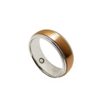 8mm Mens Coffee Gold Titanium Milgrain Magnetic Ring