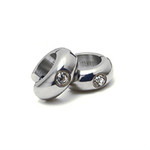 Titanium CZ Dome Huggie Hoop Earrings