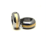 Men's Titanium Gold Inlay Huggie Hoop Earrings