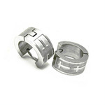 Titanium Huggie Hoop Cross Earrings