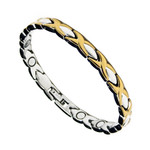 2 Tone Hugs & Kisses Titanium Magnetic Therapy & Healing Bracelet for Arthritis and Carpal Tunnel T8