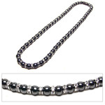 Women's Magnetic Hematite Tuchi Pearls Necklace with Crystal 18"