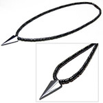 Mens Magnetic Hematite Arrow Pendant Necklace 18"