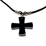 Men's Hematite Celtic Cross Pendant Necklace