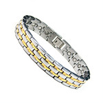 Two Tone Titanium Magnetic Therapy & Healing Golf Bracelet for Arthritis and Carpal Tunnel T10