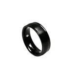 8mm Mens Black Titanium Magnetic Tri-Domed Wedding Band Ring