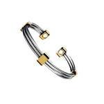 Magnetic Trio Stainless Steel Cable Bangle Cuff Golf  Bracelet G