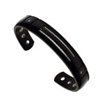 Men's Magnetic Black Titanium Cuff Bangle Golf Cable Bracelet for Arthritis and Carpal Tunnel