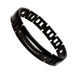 Men's Magnetic Black Titanium Golf Cable Bracelet