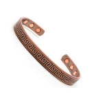 Men's Magnetic Copper Golf Bangle Cuff Bracelet Aztec