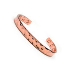 Men's Hammered Magnetic Copper Bangle Cuff Golf Bracelet