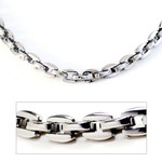 5MM Men's Titanium Oval Link Chain Necklace