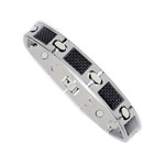 Men's Titanium Black Fiber Optical Magnetic Golf Bracelet