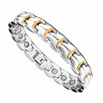 2 Tone Titanium Magnetic Therapy & Healing Golf Bracelet for Arthritis and Carpal Tunnel T14