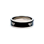 8mm Men's Titanium Superman Spinner Ring Band