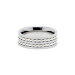 8mm Men's Titanium Sterling Silver Rope Inlay Wedding Ring Band